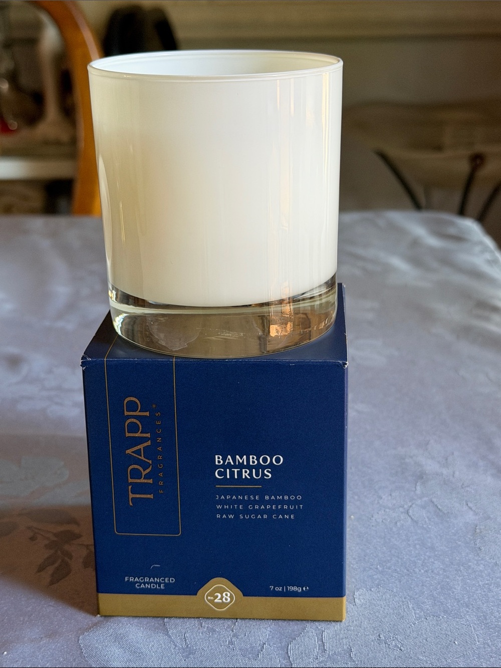 Bamboo Citrus Scented Candle — White